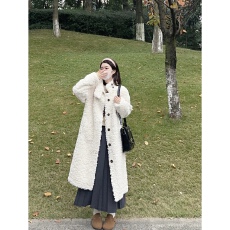 批发羊羔毛外套女长款<b class='q'>大衣</b>过膝设计感财阀家族仿兔绒<b class='q'>皮草</b>加厚宽松立领