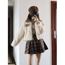 批发2024新款冬季<b class='q'>皮草</b>外套女士<b class='q'>短款</b>翻领仿狐狸毛长袖韩版时尚加厚上衣