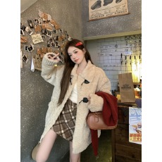 批发韩系翻领甜美百搭温柔奶fufu羊羔毛外套女加棉毛绒绒大衣<b class='q'>秋</b>冬加厚
