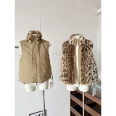 批发时髦百搭两面穿豹纹毛绒马甲女2025<b class='q'>秋</b>冬季新款氛围感环保皮草外套