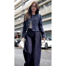 批发小香风外套女春秋款2024新款复古休闲短款小众气质韩系名媛上衣