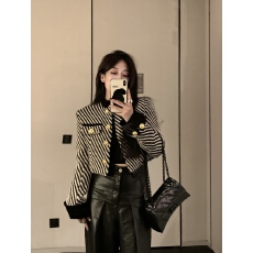 批发短款小香风外套女2024新款<b class='q'>冬</b>季气质名媛高级感小个子夹棉上衣夹克