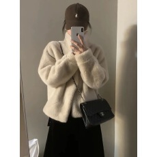 批发水貂绒外套女冬季2025新款立领加厚环保皮草保暖短款毛绒上衣潮