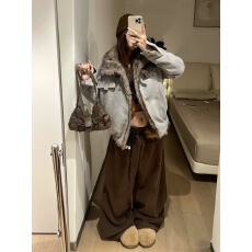 批发原版加绒加厚面料 美式立领机车服冬季加绒加厚短棉衣外套男女