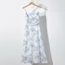 批发法式雪纺碎花吊带<b class='q'>连衣裙</b>套装夏季小香风针织开衫外套<b class='q'>两件套</b>女裙子