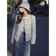 批发爆款小香风外套女2024新款短款高端小个子秋款法式名媛设计感上衣