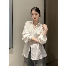 批发法式白色镂空防晒衬衫外套女夏季薄款上衣外搭开衫高级感休闲衬衣