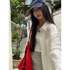 批发<b class='q'>中长款</b>防晒衬衫女夏款2025新款白色外套上衣气质慵懒风法式小衬衣