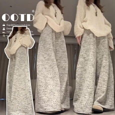 批发现获  秋冬新款设计感加绒加厚孕妇长裤宽松休闲阔腿孕妇裤子