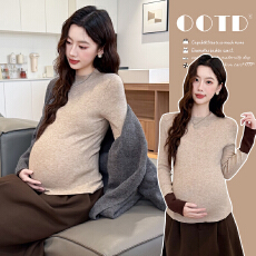 批发实拍 现 秋冬新款加厚针织孕妇打底衫宽松长袖孕妇内搭