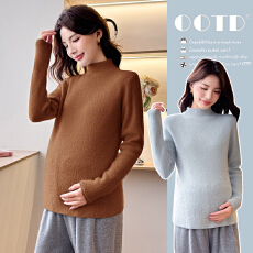 批发实拍  现 秋冬新款加厚水貂绒孕妇打底衫内搭长袖上衣