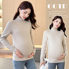 批发实拍 现  秋冬新款加绒加厚孕妇打底衫保暖高领 长袖内搭孕妇上衣