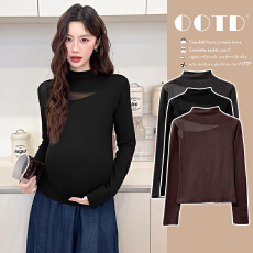 批发实拍 有货 秋冬新款设计感加绒加厚宽松孕妇打底衫冬季保暖内搭