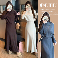 批发新款  现现  秋冬高领斗篷<b class='q'>上衣</b>宽松内搭打底连衣裙长裙<b class='q'>孕妇</b><b class='q'>套装</b>