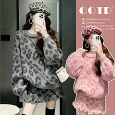 新品 有货  秋冬新款小香风针织上衣半身裙加厚孕妇两件套装