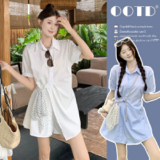 批发有货  夏装新款设计感短袖衬衫短裤<b class='q'>休闲</b>孕妇两件套装夏季