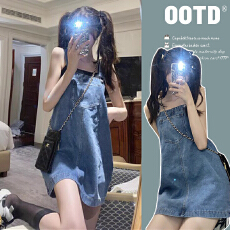 批发有货   夏装新款小个子牛仔孕妇<b class='q'>背带</b>裙子宽松孕妇连衣裙夏季