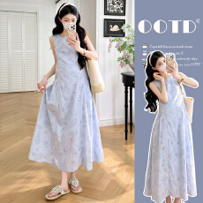 实拍  夏装新款镂空韩系高级感中长款孕妇连衣裙夏季孕妇长裙