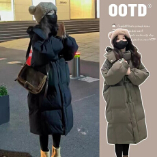 批发新品现貨 冬装中长款羽绒棉服加厚过膝外套孕妇棉衣棉袄宽松保暖