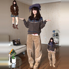 批发韩系复古慵懒风费尔岛毛衣女秋冬2025新款高级感加厚宽松显瘦上衣