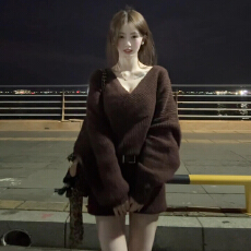 批发韩系复古慵懒风针织<b class='q'>毛衣</b>连衣裙子女秋冬2025新款宽松显瘦麻花长裙