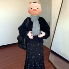 批发巨好看<b class='q'>小香风</b>黑色针织毛衣套装<b class='q'>连衣裙</b>子女秋冬季2025新款法式长裙