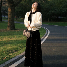 批发韩系减龄搭配一整套2025新款冬季时尚高级感<b class='q'>蝴蝶结</b>内搭<b class='q'>连衣裙</b>子女