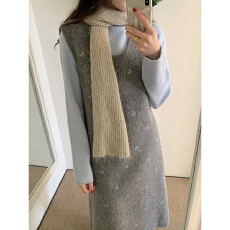 批发2025新款半高领内搭针织连衣裙子女秋冬季韩系高级感穿搭套装长裙
