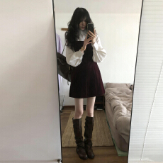 批发法式富家千金感穿搭黑色<b class='q'>连衣裙</b>子女秋冬季2026新款高级感收腰短裙