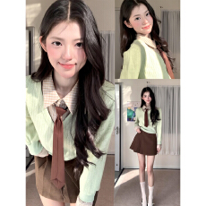 韩系复古小个子学院风连衣裙子女2026新款早春高智感精致短裙套装