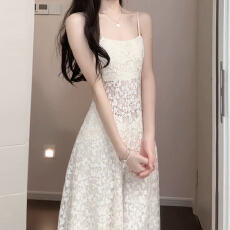 批发早春季巨好看蕾丝镂空吊带<b class='q'>连衣裙</b>子女夏2026年新款高级感气质长裙