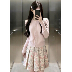 批发<b class='q'>粉色</b>碎花套装<b class='q'>连衣裙</b>子女春季2026新款法式气质韩系小个子一整套夏