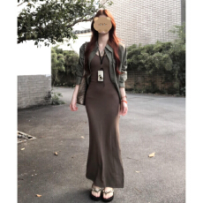 批发法式吊带连衣裙子女早春季2026新款小个子韩系气质穿搭一整套长裙