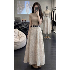 批发2026新款韩系ootd穿搭一整套裙子女<b class='q'>夏季</b>修身上衣印花半身长裙套装