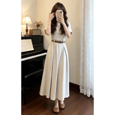 小个子韩系通勤穿搭连衣裙子女夏季2026新款漂亮绝美气质收腰长裙