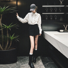 批发2026新款白色长袖<b class='q'>衬衫</b>半身连衣裙子<b class='q'>女</b>早秋季韩系千金穿搭套装短裙