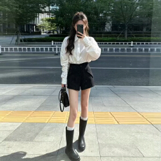 批发2026新款白色长袖<b class='q'>衬衫</b>半身连衣裙子<b class='q'>女</b>早秋季韩系千金穿搭套装短裙