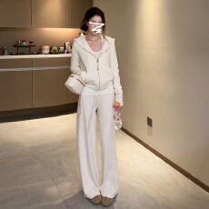 批发韩系淡人高知穿搭连帽卫衣外套阔腿裤套装女<b class='q'>秋</b>冬季2026新款高级感