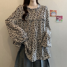 批发实拍大码女装<b class='q'>秋</b>季新款法式木耳边休闲衬衫胖妹妹遮肚显瘦气质上衣