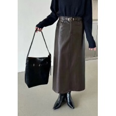 批发中长款半身裙女2025秋冬A字裙显瘦<b class='q'>百搭</b>韩版pu皮裙高腰通勤直筒裙