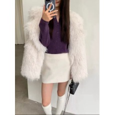 批发气质百搭韩系简约性感呢料裙裤防走光半身裙