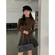 批发半高领打底衫女2026秋新款内搭修身显廋长袖t恤女弹力上衣