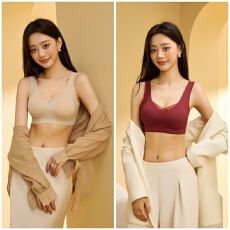 批发<b class='q'>秋</b>冬新暖肌螺纹蓄热芦荟润肤背心款反重力提拉塑型网纱拼接内衣