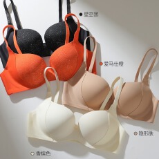 批发裸感无痕立体杯显大提拉侧收副乳内衣女软支撑防下垂聚拢上托文胸