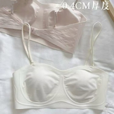 批发简约纯色凉感奶皮轻薄透气猫爪杯防凸点内衣显<b class='q'>小</b>显瘦大U美背文胸