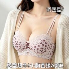 批发甜美印花拼接蕾丝手托立体杯内衣月牙型上托聚拢防下垂少<b class='q'>女士</b><b class='q'>文胸</b>