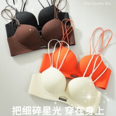 批发奢感细闪钻石纱内衣女立体杯聚拢显大W型舒适上托防下垂侧收副乳