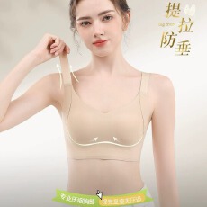 批发大胸显小显瘦悬浮引力支撑上托防下垂双层侧收无痕U型美背文胸罩