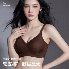批发奢感细闪立体内嵌式杯无痕内衣女软支撑舒适上托果冻侧围无感侧收