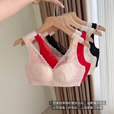 批发优雅花卉蕾丝宽肩带减压养护<b class='q'>调整型</b><b class='q'>内衣</b>女无钢圈上托聚拢侧收副乳